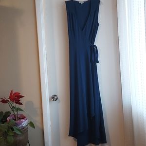 Blue wrap dress
